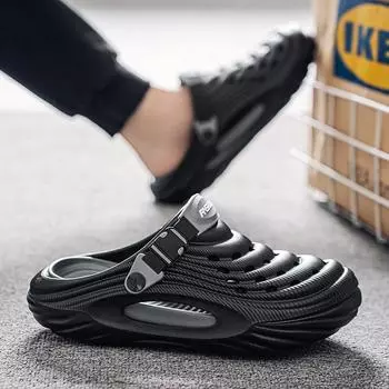 Мужские тапочки для улицы, садовые сабо из пеноматериала, домашняя обувь, летние мужские туфли с отверстиями, легкие водные сандалии, удобные домашние мягкие тапочки Hombre 40-41 зелёный