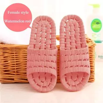 Мужские тапочки для ванной, быстросохнущие для дома, полые для ванной с отводом воды, отверстиями для душа и холодные тапочки для женщин 36-37 красный