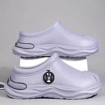 Мужские тапочки Eva, осенне-зимние кухонные туфли для мужчин, рабочие, водонепроницаемые, легкие, износостойкие, с толстой подошвой, без застежек, мужские тапочки 38-39 бежевый