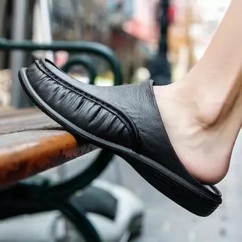 Мужские тапочки EVA Slip on Flats Shoes Walking Shoes Мужские полутапочки Удобные мягкие домашние сандалии Lazy Sandals 40 темно-коричневого