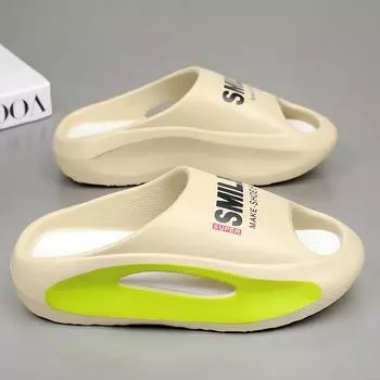 Мужские тапочки EVA Soft Sole Повседневная пляжная обувь Летние тапочки с мягкой подошвой для мужчин и женщин Брендовая дропшиппинг Плюс Размер 49 36-37 чёрный