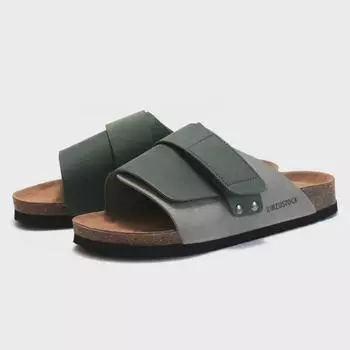 Мужские тапочки из пробки RUIZUSTOCK: Осенние и летние пляжные сандалии, водонепроницаемый нубук 40 серый/чёрный