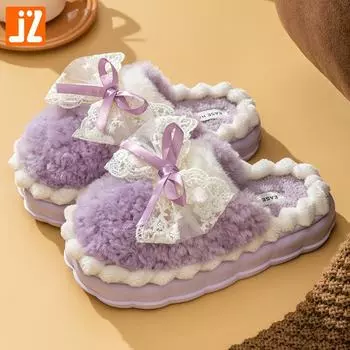 Мужские тапочки из высококачественного хлопка: Простая, элегантная, теплая домашняя обувь на меху для осени и зимы. 44-45 коричневый