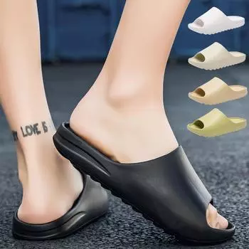 Мужские тапочки Кокосовые тапочки Нескользящие летние женские пляжные сандалии Спортивные сандалии 36 белый