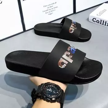 Мужские тапочки, легкая верхняя одежда, бытовые, гостеприимные, одним словом, нескользящие, пляжные, классные тапочки тапочки 39 чёрный