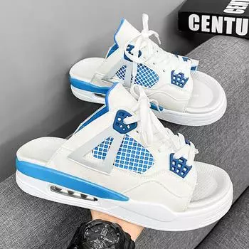 Мужские тапочки, летние мужские пляжные тапочки, модные мужские пляжные сандалии, уличные повседневные прогулочные шлепанцы, мужская обувь 39 белый