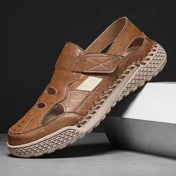 Мужские тапочки Летние мужские сандалии Открытые носки Плоская подошва Мужская повседневная обувь Уличные мужские сандалии для ходьбы Пляжная обувь Сандалии 38