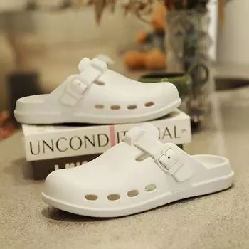 Мужские тапочки, летние, нескользящие, легкие, удобные, дизайнерские сандалии, садовая обувь, водонепроницаемые пляжные сандалии на мягкой подошве 38-39 хаки