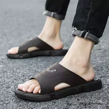 Мужские тапочки, летние новые пляжные сандалии, повседневные домашние удобные тапочки, легкие ленивые шлепанцы, нескользящие сандалии для ванной 40