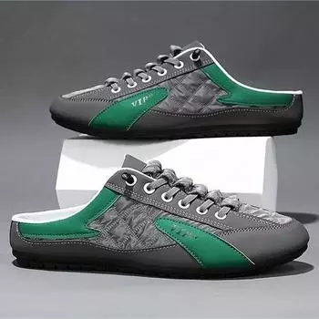 Мужские тапочки Летние повседневные слипоны Легкие дышащие прогулочные туфли Ленивые удобные полутапочки без шнуровки Тапочки на плоской подошве Повседневные тапочки 39 белый