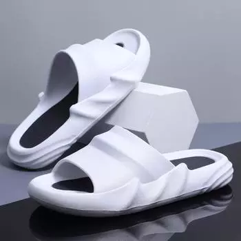 Мужские тапочки, летние, прочные, с толстой подошвой, для ванной, для ванны, нескользящие, новые, для пары, на открытом воздухе 36-37 чёрный