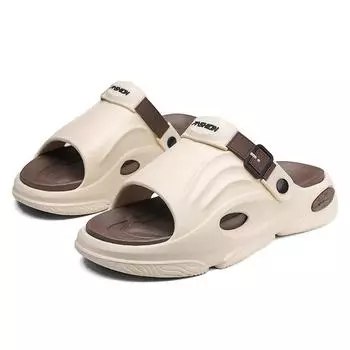 Мужские тапочки, летние шлепанцы на платформе из ЭВА с мягкой подошвой, домашние и уличные мужские туфли, прогулочная пляжная обувь, шлепанцы 40