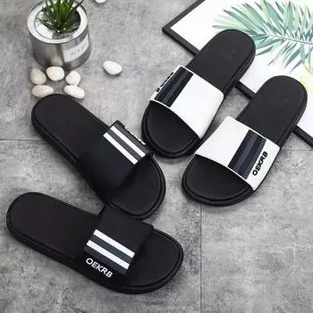 Мужские тапочки, летняя модная верхняя одежда, нескользящие уличные пляжные сандалии для пар, тапочки 44-45 белый