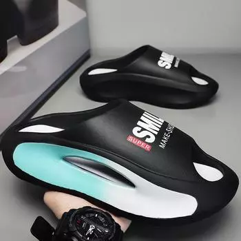 Мужские тапочки Массажные сандалии для ног Толстая подошва Унисекс Мягкие нескользящие домашние тапочки из ЭВА для женщин Летняя мужская пляжная обувь 36-37