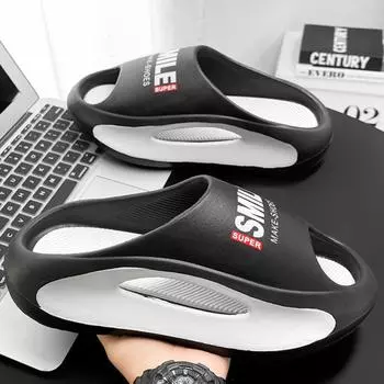 Мужские тапочки Массажные сандалии Толстая подошва Унисекс Мягкие нескользящие домашние тапочки из ЭВА для женщин 2024 летние тапочки пляжная обувь 38-39