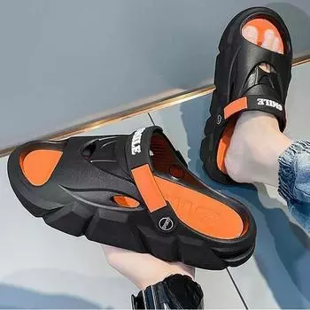 Мужские тапочки. Модные и классные для ношения на открытом воздухе летом. Принятие душа дома, в ванной. Нескользящие парные сандалии на толстой подошве. 40-41 белый