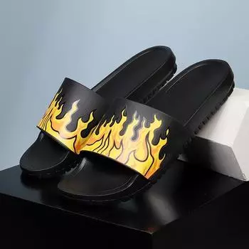 Мужские тапочки, модные нескользящие тапочки на мягкой подошве, однотонные сандалии для отдыха на открытом воздухе и в помещении 38 жёлтый