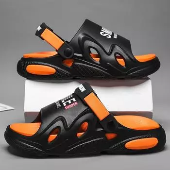 Мужские тапочки на платформе, нескользящие, для дома и улицы, шлепанцы, модные, легкие, двухслойные, для ходьбы, сандалии, обувь для пляжа и улицы для мужчин 36-37