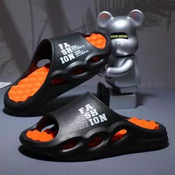 Мужские тапочки на толстой подошве, летние спортивные шлепанцы, шлепанцы из ЭВА с мягкой подошвой и износостойкие 39-40 зелёный