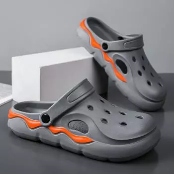 Мужские тапочки, новые летние уличные легкие удобные мужские сандалии, шлепанцы из ЭВА на мягкой подошве, прогулочная пляжная обувь, сандалии 45 хаки