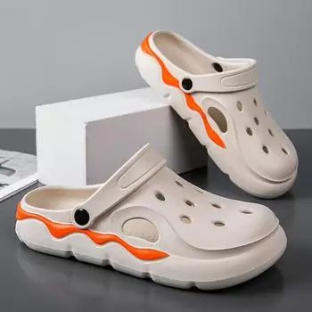 Мужские тапочки, новые летние уличные легкие удобные мужские сандалии, шлепанцы из ЭВА на мягкой подошве, прогулочная пляжная обувь, сандалии 40 серый