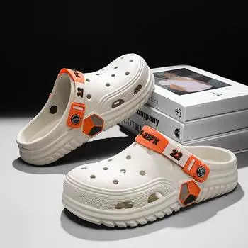 Мужские тапочки, новые летние уличные легкие удобные мужские сандалии, шлепанцы из ЭВА на мягкой подошве, прогулочная пляжная обувь, сандалии 40 бежевый