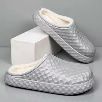 Мужские тапочки. Обувь для мужчин. Износостойкие, нескользящие, мягкие и удобные. Домашние тапочки унисекс. Добавить хлопок. Модные, теплые, новые. 36 бежевый