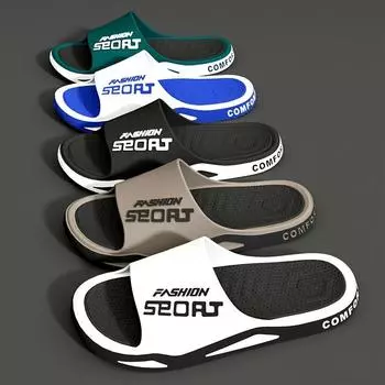 Мужские тапочки — очень удобные тапочки с буквенным принтом — мягкая подошва, легкие и нескользящие пляжные сандалии 38-39 белый