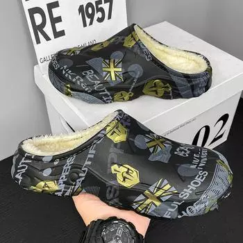 Мужские тапочки с добавлением хлопка, мягкие и удобные, износостойкие, вентилируемые, с толстой подошвой, водонепроницаемые, домашние тапочки, обувь для мужчин 38-39 синий