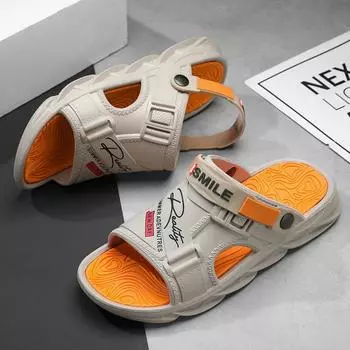 Мужские тапочки с толстой подошвой для дома и улицы, износостойкие, проветриваемые, мягкие, удобные, нескользящие, сандалии, водная обувь, для ванной комнаты, балетки 36