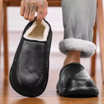 Мужские тапочки, сандалии для мужчин, сабо, осень-зима, спальня, плюшевые домашние хлопковые тапочки, милые, теплые, нескользящие, женские тапочки для дома 38-39 бежевый