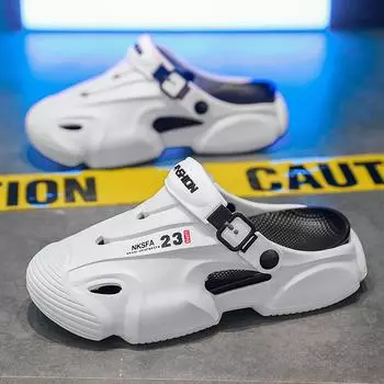 Мужские тапочки, сандалии Eva, пляжная повседневная обувь класса люкс, мужские шлепанцы для улицы, летние домашние новые модные тенденции 2024 года, дизайнерские шлепанцы 38