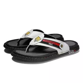 Мужские тапочки, сандалии-гладиаторы, уличные летние римские сандалии для мужчин, пляжная обувь с открытым носком, большие размеры EU:45 чёрный