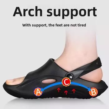 Мужские тапочки сандалии из ЭВА с поддержкой свода стопы 37 чёрный