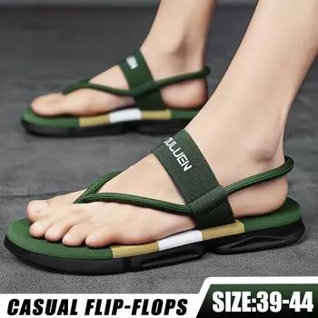 Мужские тапочки, сандалии, шлепанцы, мужские нескользящие сандалии для ванной, тапочки, пляжная обувь 39 армия зеленый