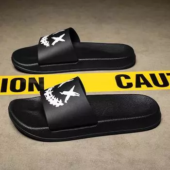 Мужские тапочки, сандалии, толстая подошва, унисекс, мягкая и удобная, нескользящая, для дома и улицы, мужская обувь, толстая подошва, ванная комната 4041 чёрный