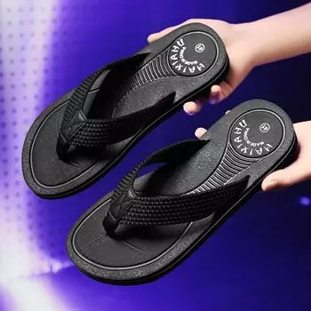 Мужские тапочки, шлепанцы для улицы, летняя мода, открытый носок, плоская обувь, нескользящие, дышащие, мягкие, модные, мужские пляжные сандалии 39