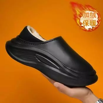 Мужские тапочки сохраняют тепло Тапочки из ЭВА для дома Хлопковая обувь Водонепроницаемая Увеличивающая рост Красивая Модная Мода Новое поступление 40-41 бежевый