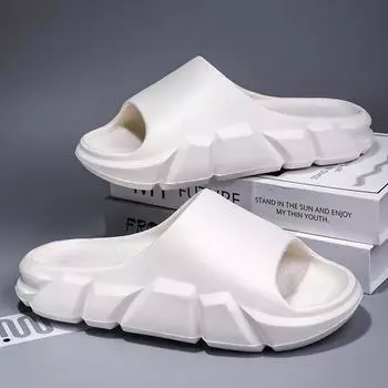 Мужские тапочки, удобные мягкие шлепанцы, домашние и уличные сандалии, пляжная обувь, шлепанцы, мужские нескользящие тапочки для дома и ванной комнаты 36 чёрный