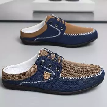 Мужские тапочки Удобные Нескользящие Уличные Модные Тапочки Лето 2025 Большие размеры 45 46 47 48 Уличные Спортивные Полутапочки 39