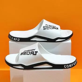 Мужские тапочки. Уличные тапочки. Мужская повседневная кожаная обувь. Нескользящие пляжные сандалии для пар. 42 жёлтый