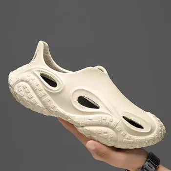 Мужские тапочки Высококачественные туфли с вырезами из ЭВА Мужские сандалии лето 2024 Мужские кроссовки Сандалии для мужчин летние Пляжная обувь 38 белый