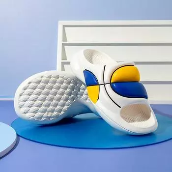 Мужские тапочки в баскетбольном стиле, домашние уличные сандалии, пляжные новые мужские тапочки Sprot, шлепанцы на толстой мягкой подошве, мужские домашние тапочки 40-41