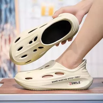 Мужские тапочки высокого качества, черные туфли с вырезами из ЭВА, женские сандалии, летние мужские кроссовки, мужские сандалии, летняя пляжная обувь 36-37