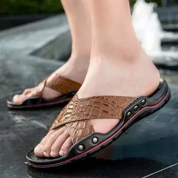 Мужские тапочки высокого качества, повседневные, удобные, износостойкие, нескользящие, модные летние мужские пляжные тапочки на плоской подошве 47