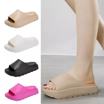 Мужские тапочки, женские классные тапочки, амортизирующие, дышащие однорядные тапочки, домашняя обувь, тапочки для ванной 36 чёрный