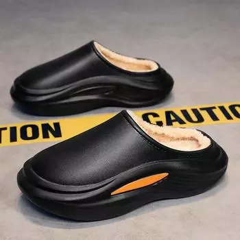 Мужские тапочки зимние уличные теплые пушистые тапочки 2024 зимние тапочки домашние плюшевые женские хлопковые туфли унисекс зимние хлопковые туфли 36-37 бежевый