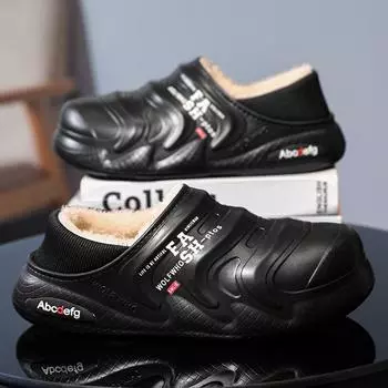 Мужские тапочки зимние уличные теплые пушистые тапочки 2024 зимние тапочки домашние плюшевые женские хлопковые туфли унисекс зимние хлопковые туфли 36 бежевый