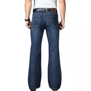 Мужские темно-синие расклешенные джинсы Мужские эластичные свободные расклешенные джинсы с высокой талией Размер 28-40 28 темно-синий