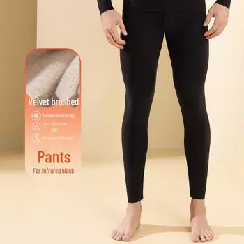 Мужские теплые брюки из немецкого бархата с инфракрасным подогревом — антибактериальные, плотные и уютные для осени и зимы. L синий